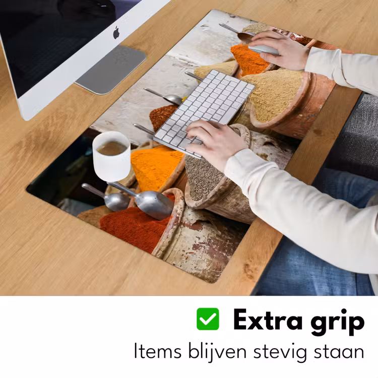 Desk Mat - Herbs - Jars - Asian - Kruiden - Potten - Oosters Muismat XXL klein