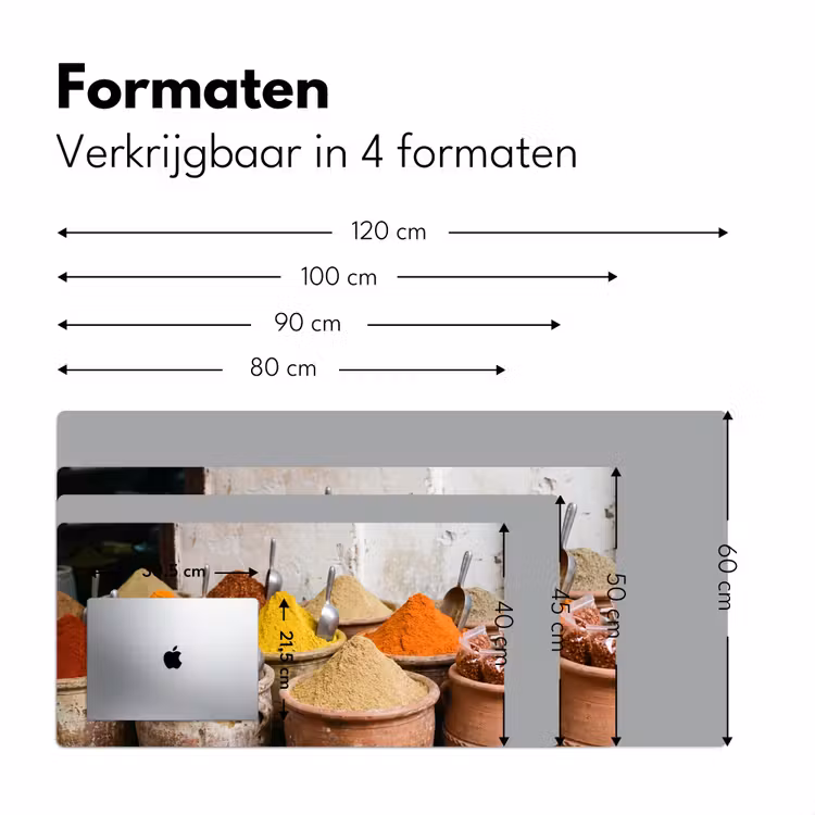 Desk Mat - Herbs - Jars - Asian - Kruiden - Potten - Oosters Muismat XXL klein