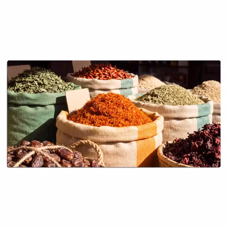 Desk Mat - Herbs - Market - Colorful - Kruiden - Markt - Kleurrijk Muismat XXL klein