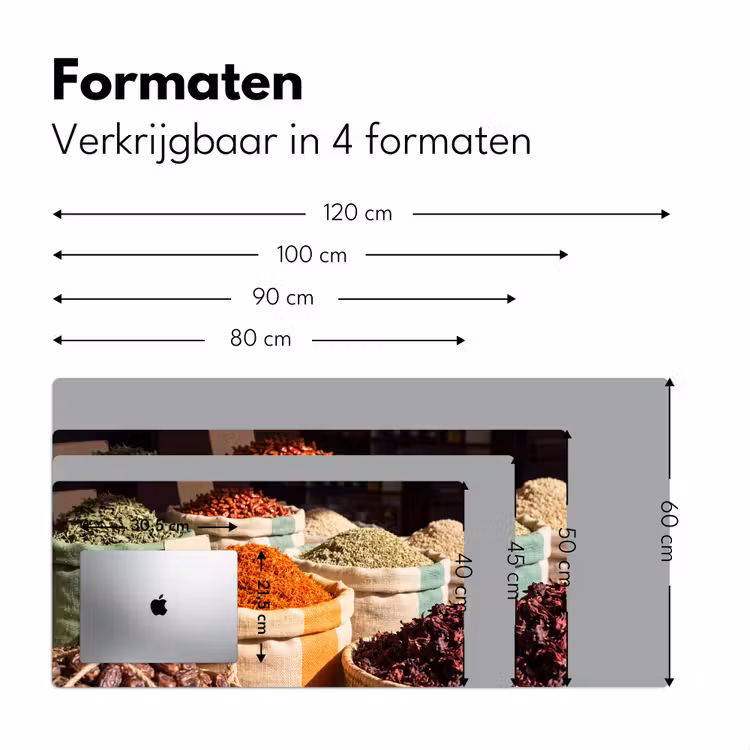 Desk Mat - Herbs - Market - Colorful - Kruiden - Markt - Kleurrijk Muismat XXL klein