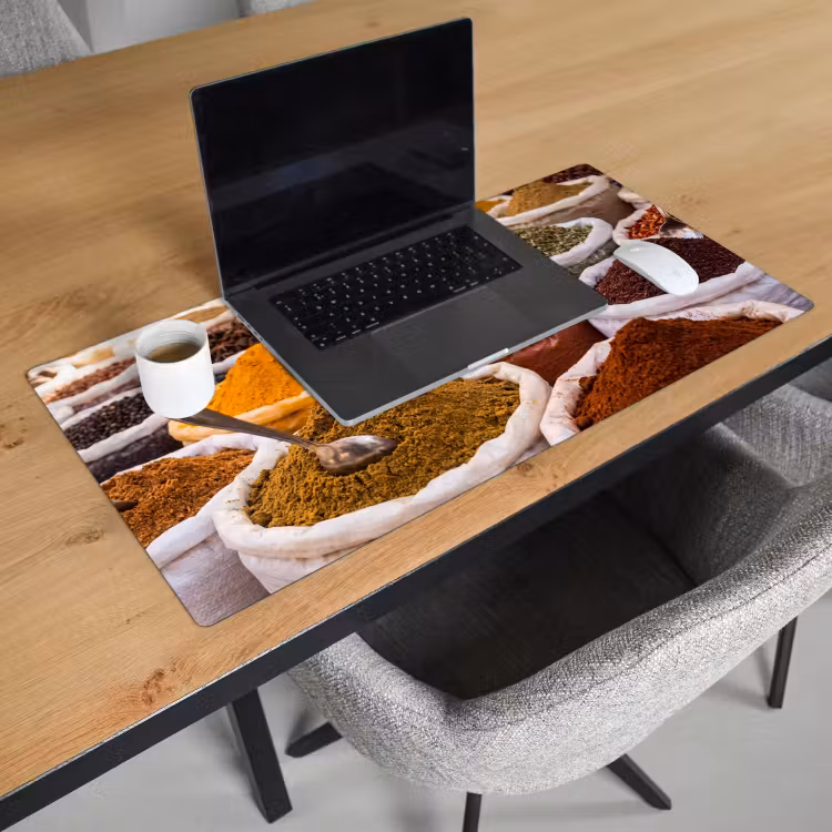 Desk Mat - Herbs - Market - Food - Kruiden - Markt - Eten Muismat XXL klein