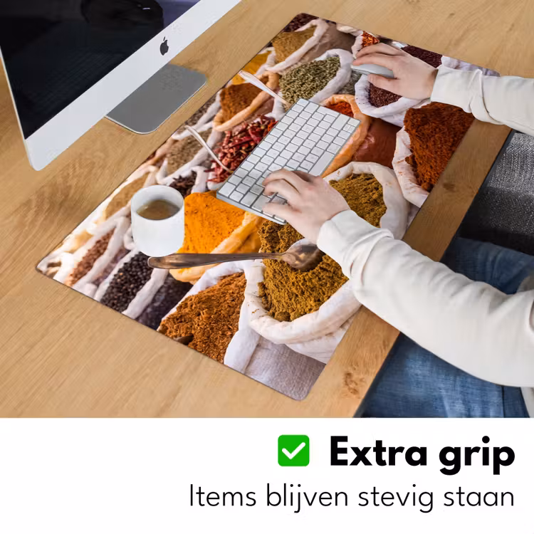 Desk Mat - Herbs - Market - Food - Kruiden - Markt - Eten Muismat XXL klein