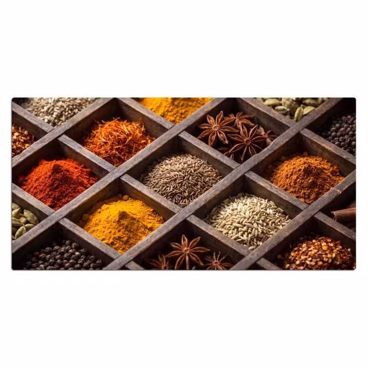Desk Mat - Herbs - Wood - Food - Kruiden - Houten - Eten Muismat XXL klein