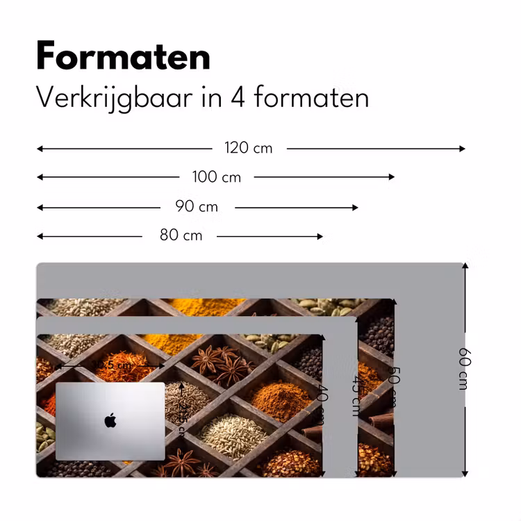 Desk Mat - Herbs - Wood - Food - Kruiden - Houten - Eten Muismat XXL klein