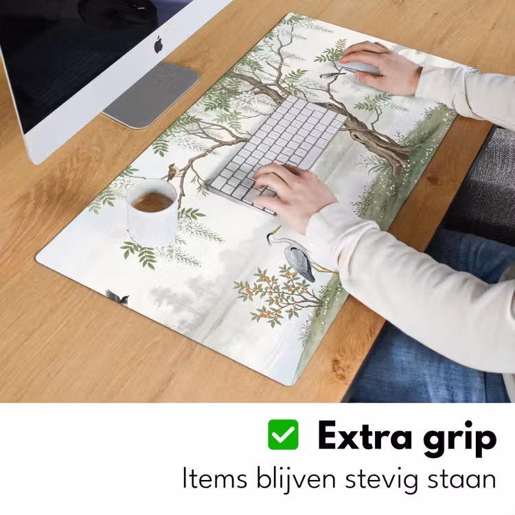 Reiger - Landschap - Groen Muismat XXL klein -sfeer3