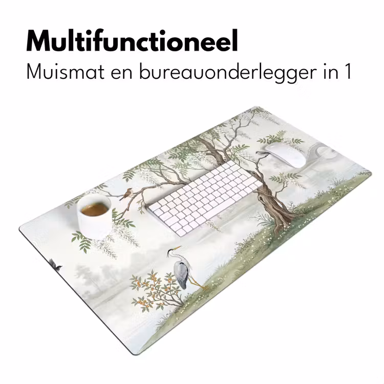 Reiger - Landschap - Groen Muismat XXL klein -sfeer4