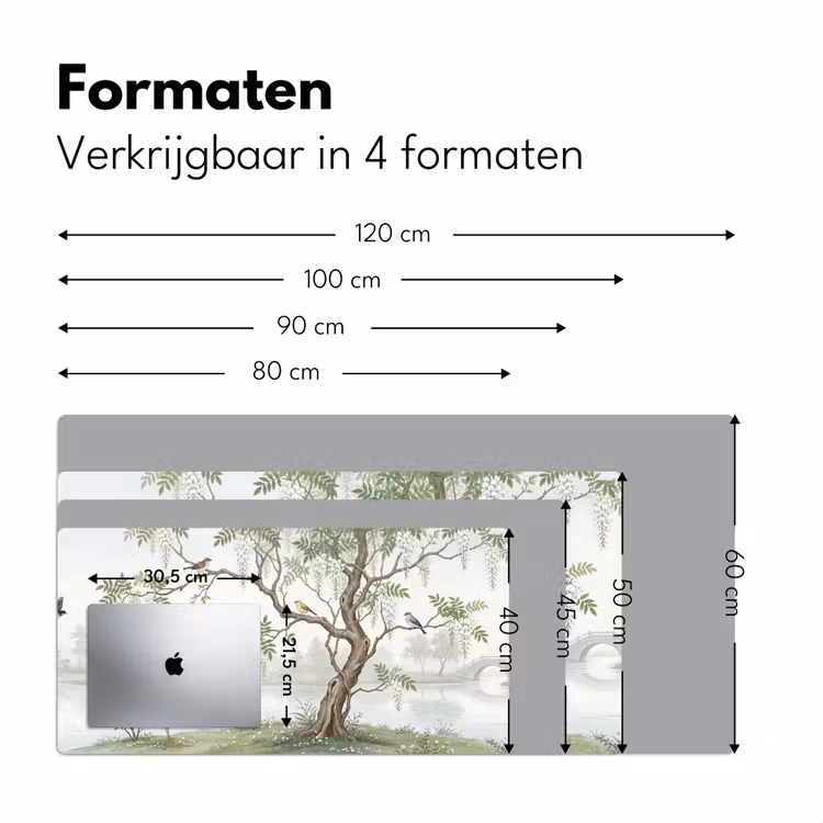 Reiger - Landschap - Groen Muismat XXL klein -sfeer5