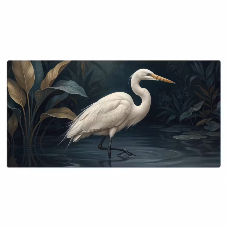 Reiger - Water - Natuur - Modern - Wit Muismat XXL klein -3d_leeg