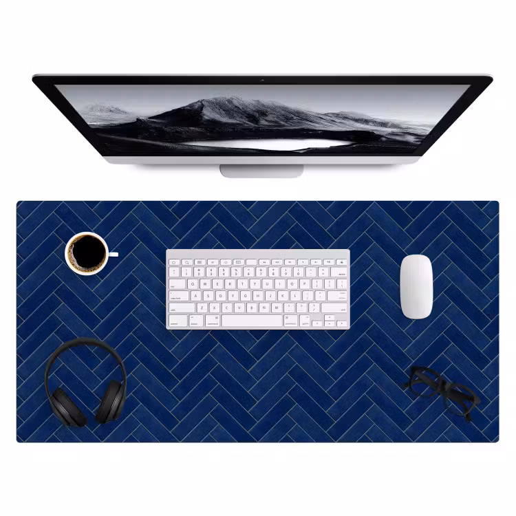 Visgraat - Wandtegel - Donkerblauw - Navy Blue Muismat XXL klein 681 -3d