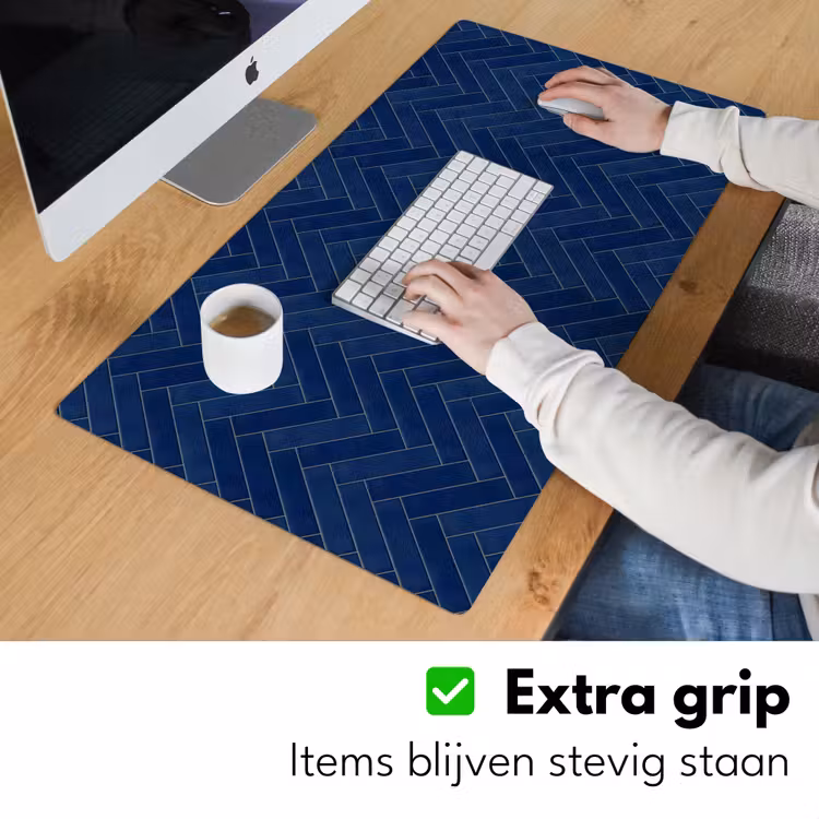 Visgraat - Wandtegel - Donkerblauw - Navy Blue Muismat XXL klein 681 -sfeer3