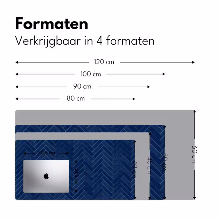 Visgraat - Wandtegel - Donkerblauw - Navy Blue Muismat XXL klein 681 -sfeer5
