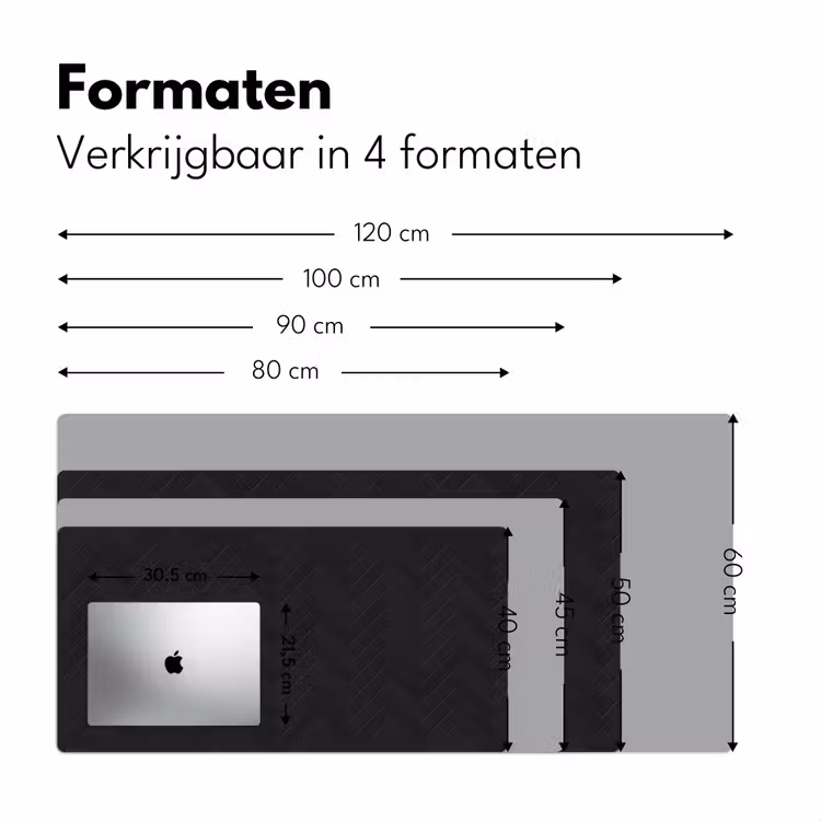 Visgraat - Wandtegel - Mat - Zwart Muismat XXL klein 681 -sfeer5