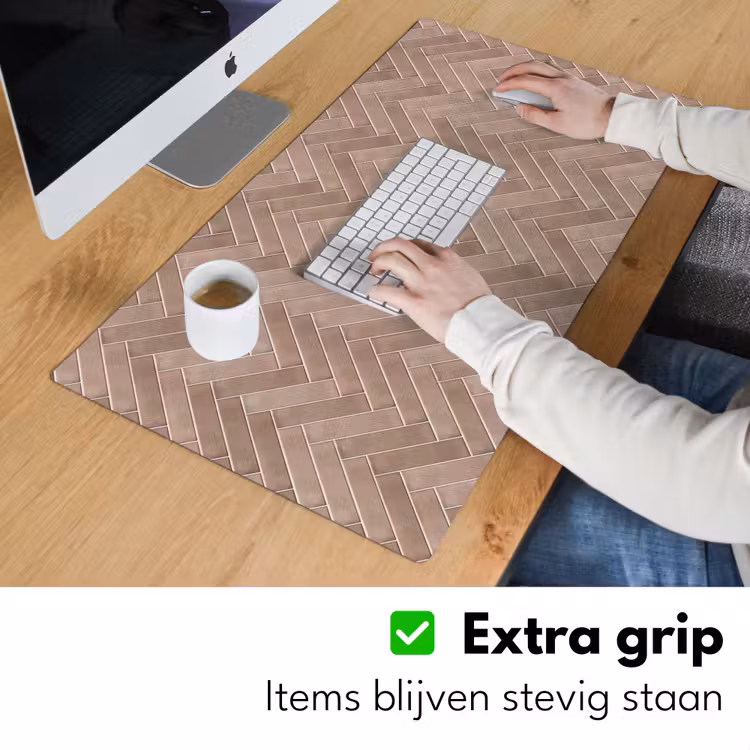 Visgraat - Wandtegel - Oudroze - Terracotta Muismat XXL klein 681 -sfeer3