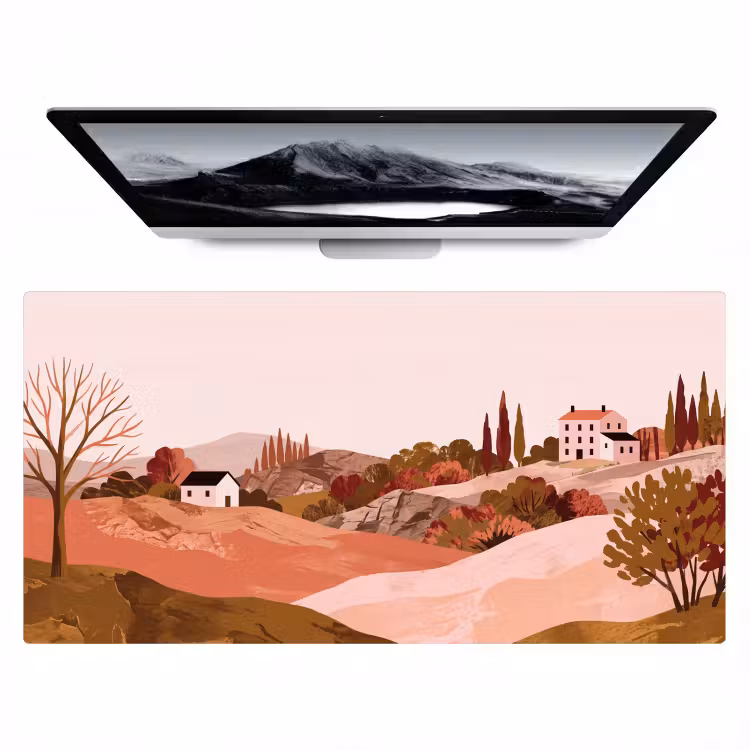 Heuvellandschap - Grafisch - Terracotta Muismat XXL klein -zzz3d