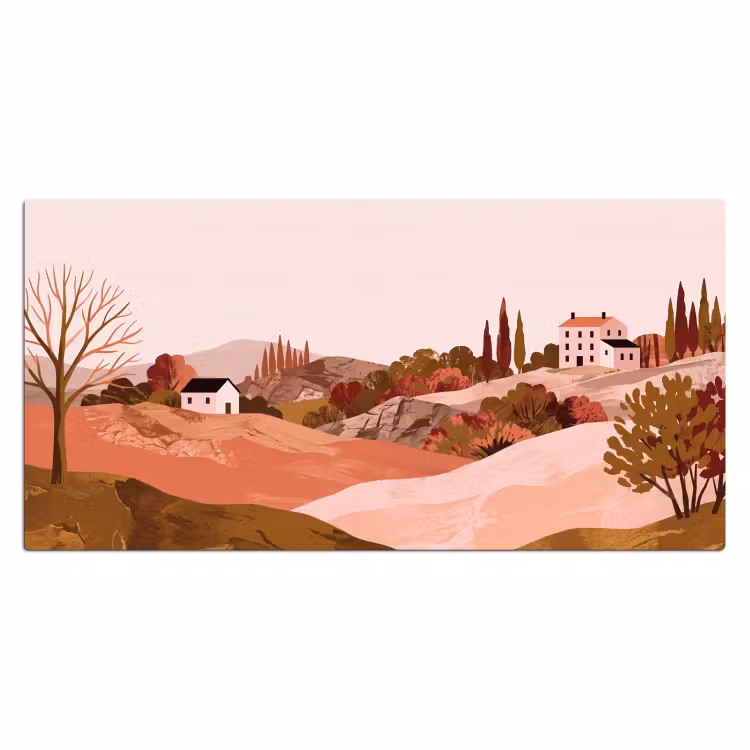 Heuvellandschap - Grafisch - Terracotta Muismat XXL klein -3d_leeg