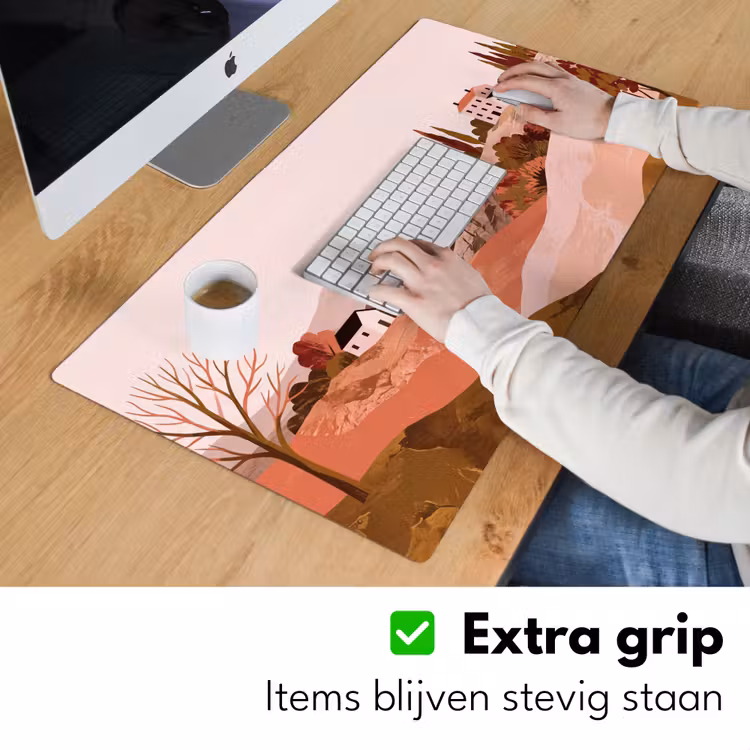 Heuvellandschap - Grafisch - Terracotta Muismat XXL klein -sfeer3