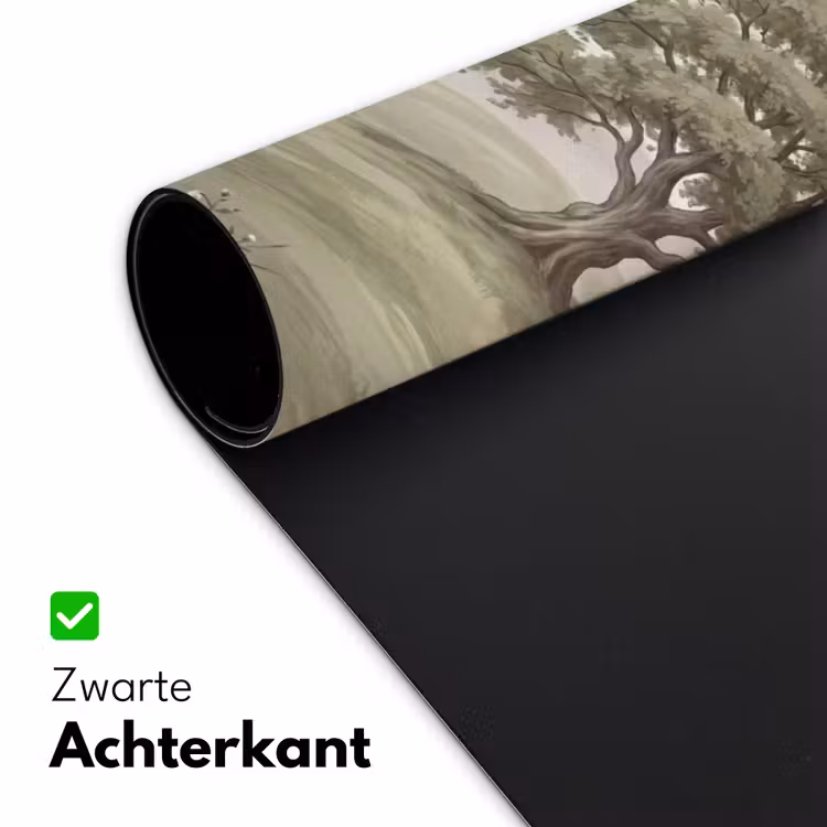 Heuvellandschap - Bomen - Natuur - Groen Muismat XXL klein -sfeer2