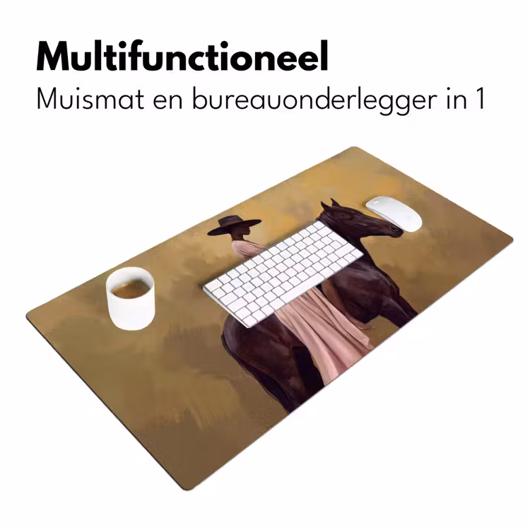 Paard - Klassiek - Oker Muismat XXL klein -sfeer4