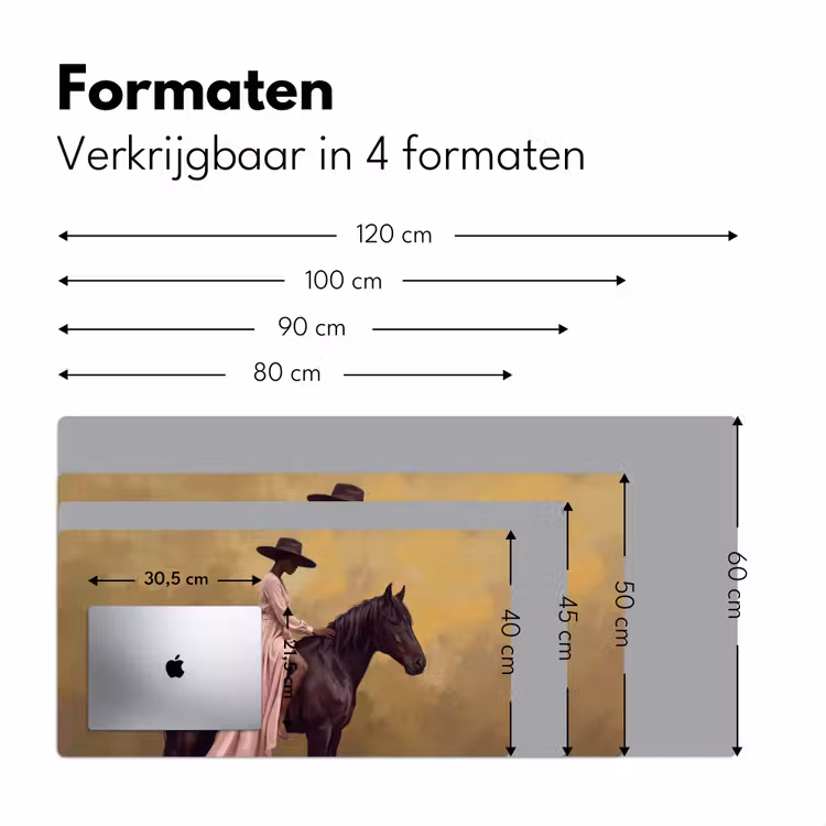 Paard - Klassiek - Oker Muismat XXL klein -sfeer5