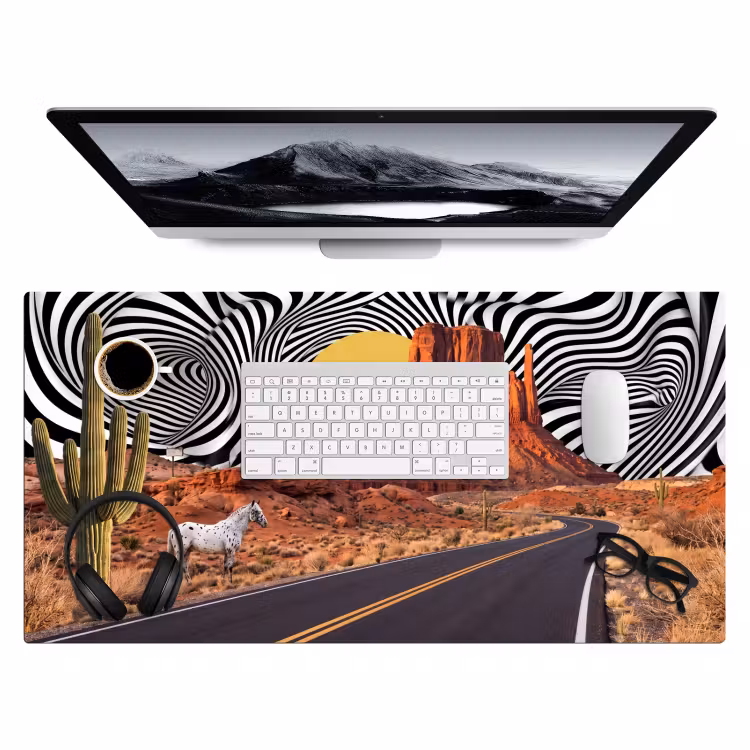 Desk Mat - Horse - Desert - Nature - Paard - Woestijn - Natuur Muismat XXL klein