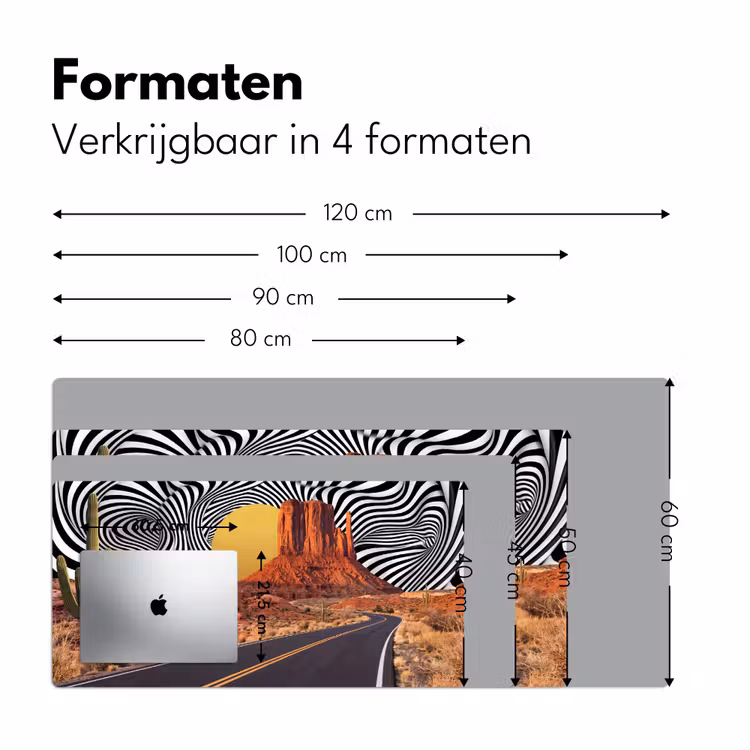 Desk Mat - Horse - Desert - Nature - Paard - Woestijn - Natuur Muismat XXL klein
