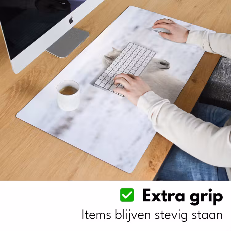 Paard - Kop - Winter - Dieren - Wit Muismat XXL klein -sfeer3