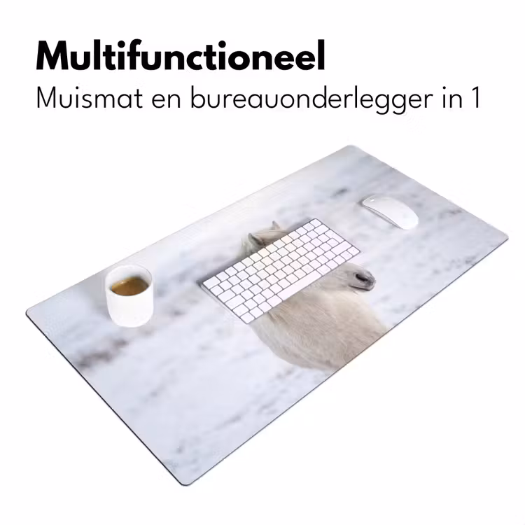 Paard - Kop - Winter - Dieren - Wit Muismat XXL klein -sfeer4