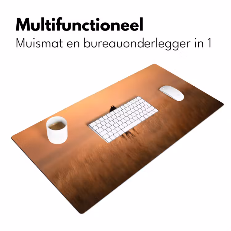 Paard - Grasveld - Zonsondergang Muismat XXL klein -sfeer4