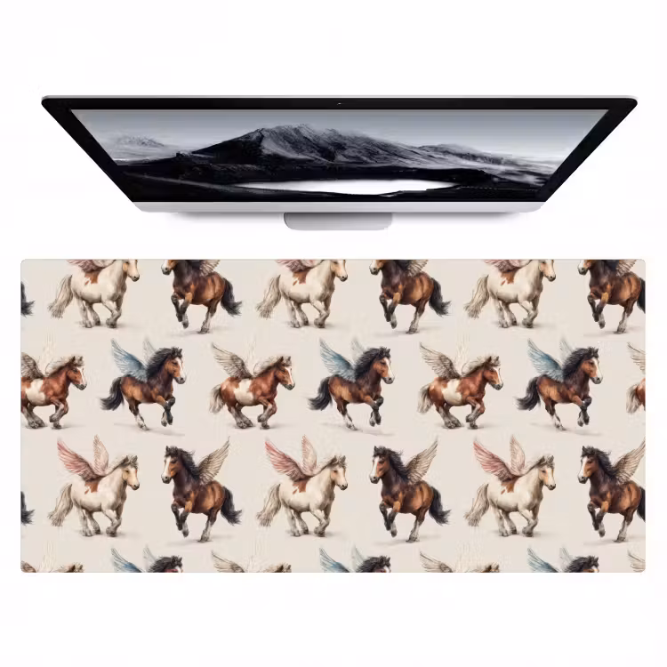 Paarden - Vleugels - Kleurrijk Muismat XXL klein 681 -zzz3d