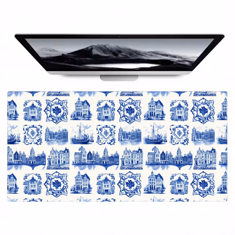 Huizen - Schepen - Blauw Muismat XXL klein 681 -zzz3d