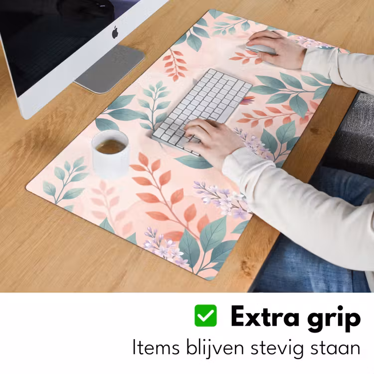 Kolibrie - Vliegen - Natuur - Illustratie - Kleurrijk Muismat XXL klein -sfeer3