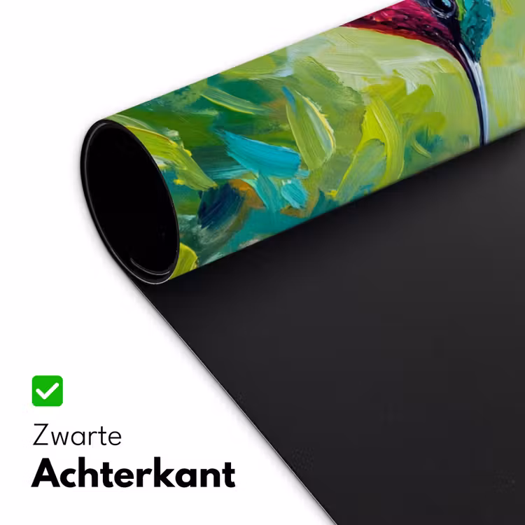 Kolibrie - Bloemen - Natuur - Kleurrijk Muismat XXL klein -sfeer2