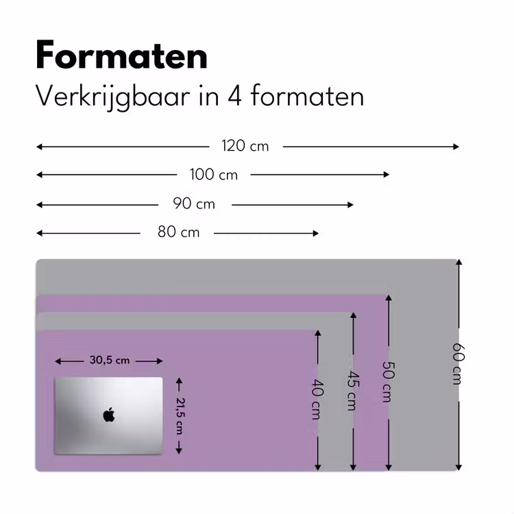 Interieur - Paars - Kleuren - Paarse - Kleur - Effen Muismat XXL klein -sfeer5