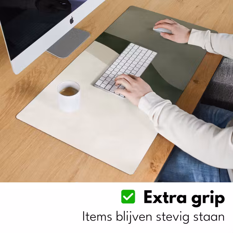 Japandi - Groen - Abstract - Modern Muismat XXL klein -sfeer3