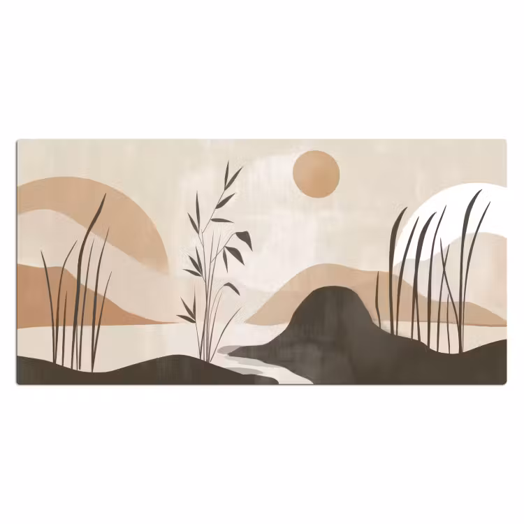 Japandi - Landschap - Beige Muismat XXL klein -3d_leeg