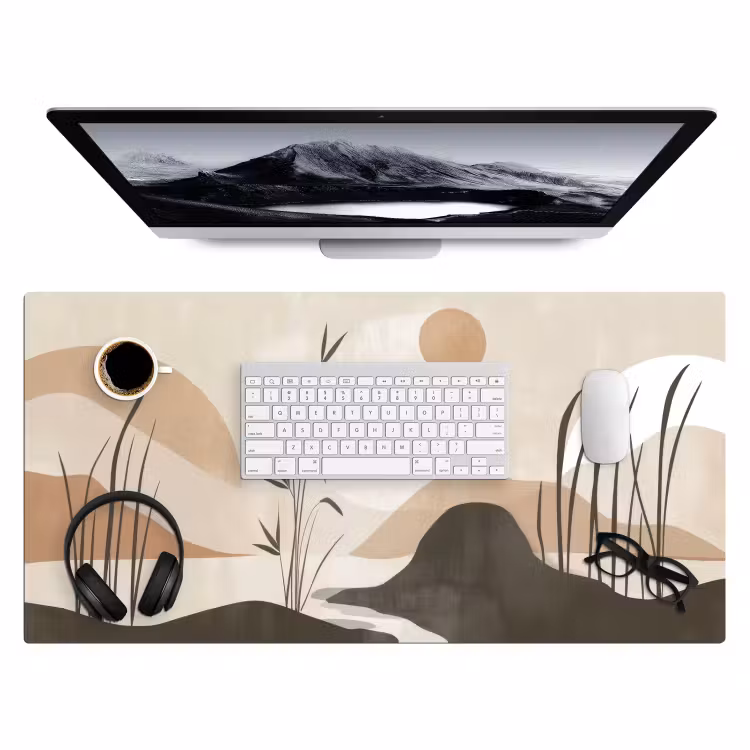 Japandi - Landschap - Beige Muismat XXL klein -3d