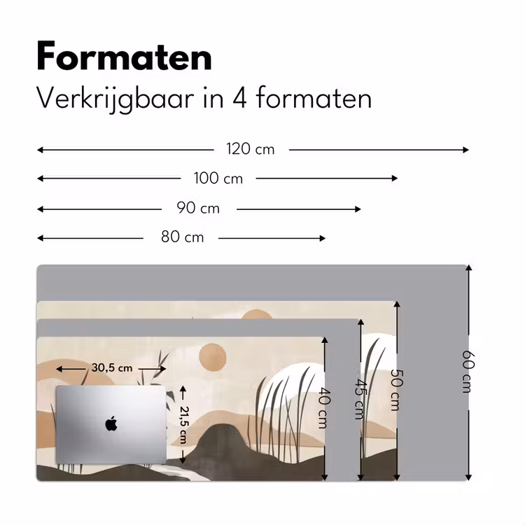 Japandi - Landschap - Beige Muismat XXL klein -sfeer5