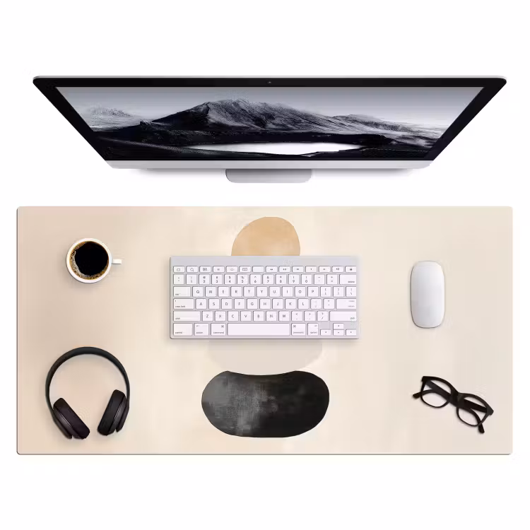 Japandi - Wabi sabi - Beige Muismat XXL klein -3d