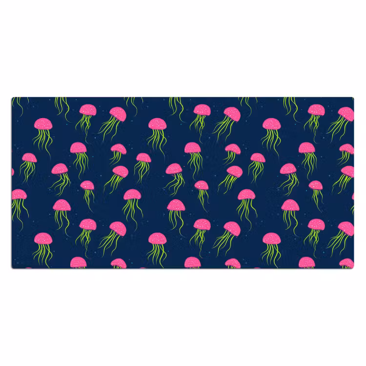 Kwallen - Diepzee - Neon Muismat XXL klein 681 -3d_leeg