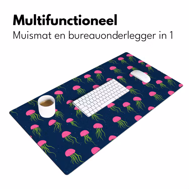 Kwallen - Diepzee - Neon Muismat XXL klein 681 -sfeer4