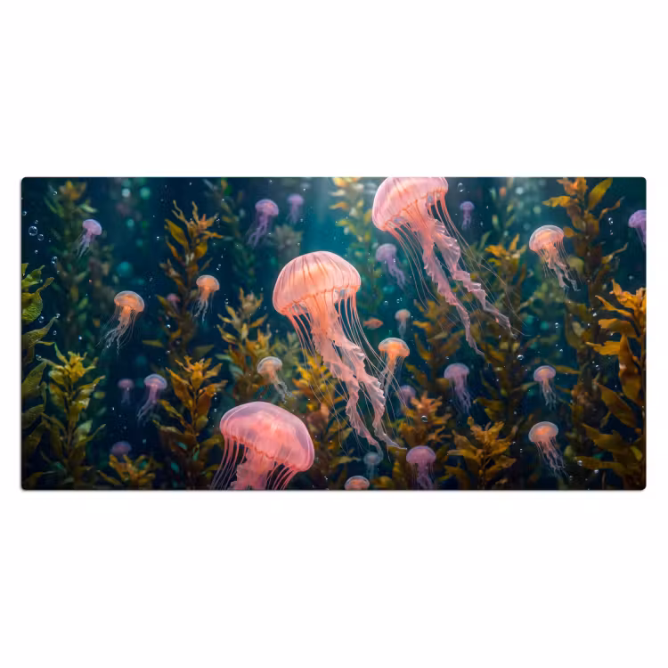 Kwal - Roze - Onderwater - Zeeleven - Dieren Muismat XXL klein -3d_leeg