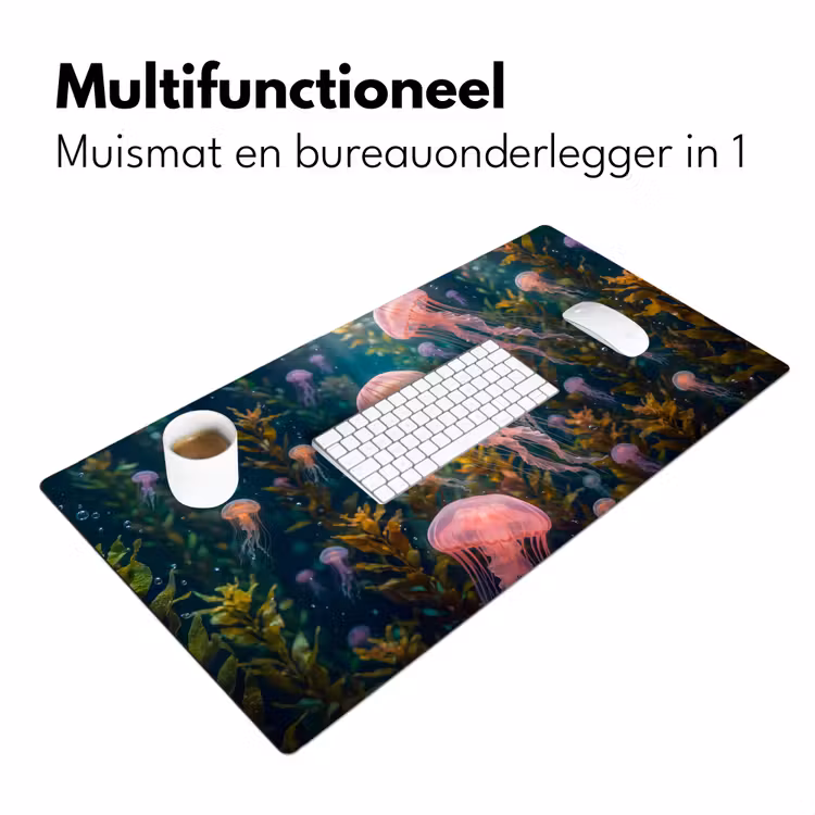 Kwal - Roze - Onderwater - Zeeleven - Dieren Muismat XXL klein -sfeer4