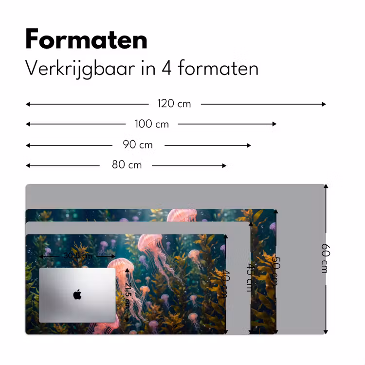 Kwal - Roze - Onderwater - Zeeleven - Dieren Muismat XXL klein -sfeer5