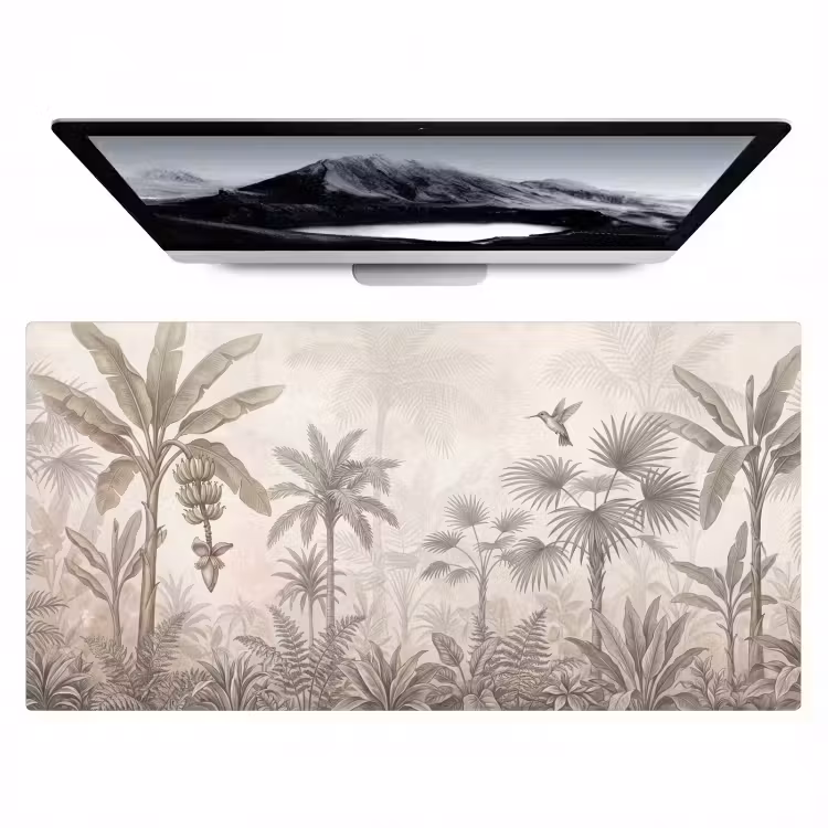Jungle - Banenboom - Kolibrie - Beige Muismat XXL klein -zzz3d
