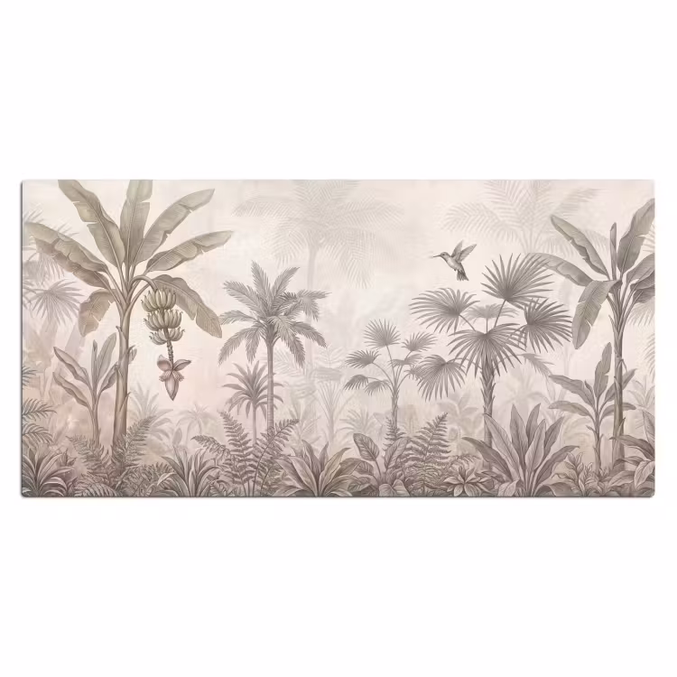 Jungle - Banenboom - Kolibrie - Beige Muismat XXL klein -3d_leeg