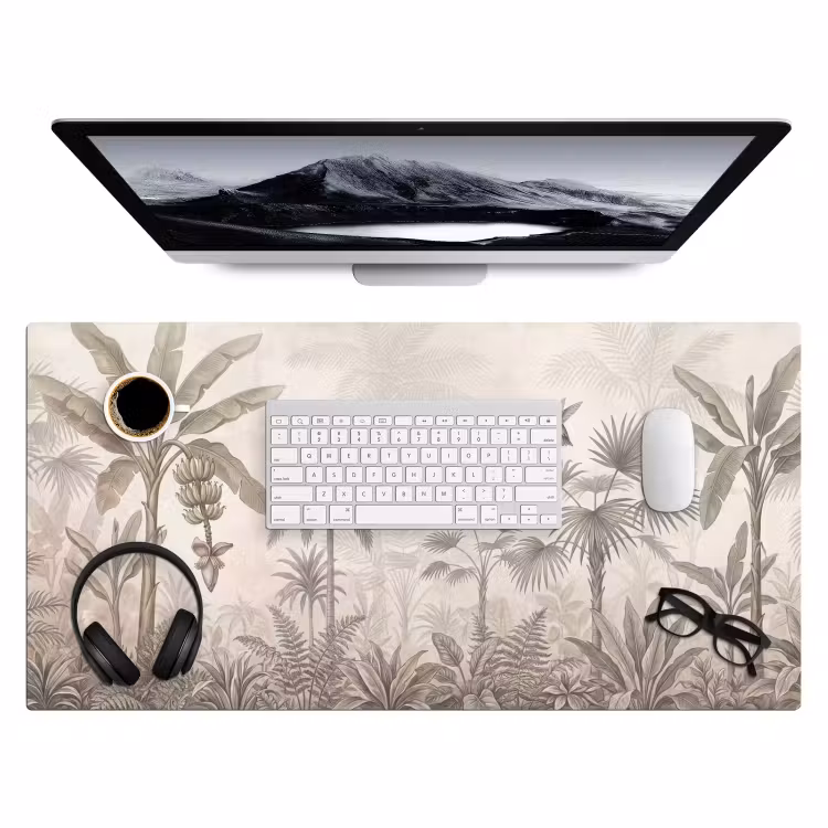 Jungle - Banenboom - Kolibrie - Beige Muismat XXL klein -3d