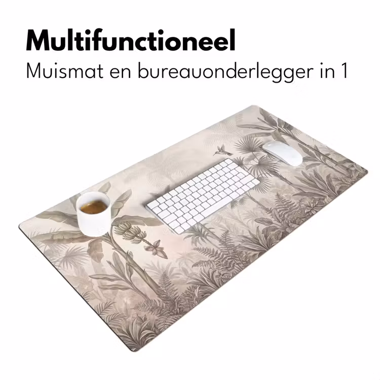 Jungle - Banenboom - Kolibrie - Beige Muismat XXL klein -sfeer4