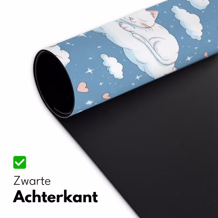Kitten - Wolken - Blauw Muismat XXL klein 681 -sfeer2