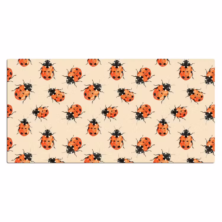 Lieveheersbeestjes - Patroon - Rood Muismat XXL klein 681 -3d_leeg