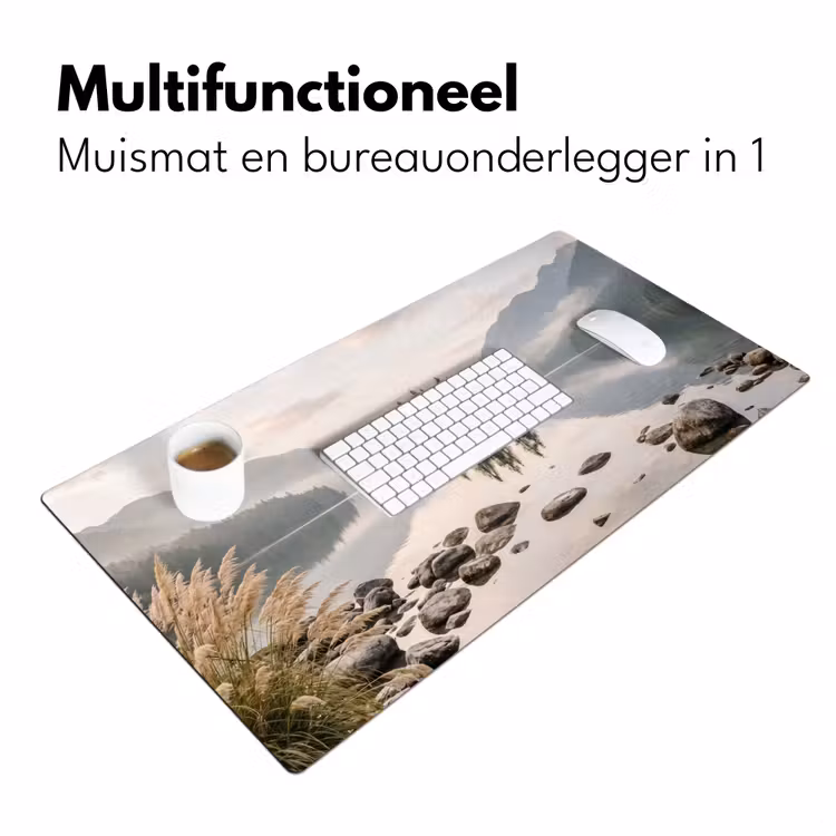 Meer - Bergen - Landschap - Groen Muismat XXL klein -sfeer4